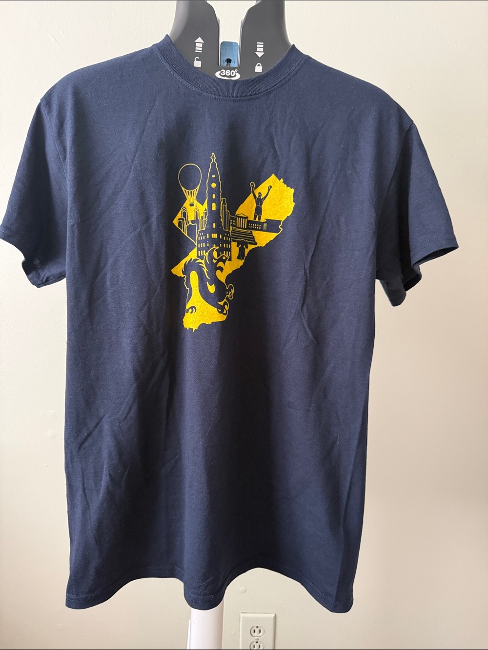 Drexel University Short Sleeve Graphic Tee with Yellow Philly City Crest